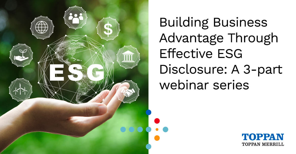 Building Business Advantage Through Effective ESG: A 3-part webinar series