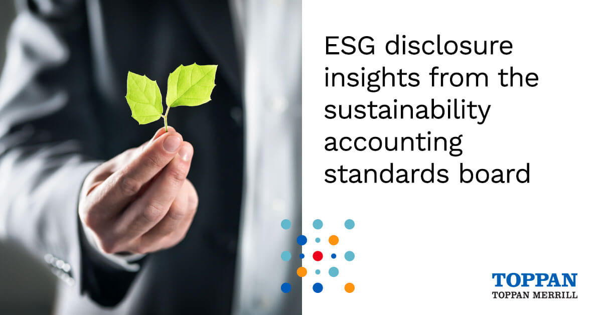 ESG disclosure insights from the sustainability accounting standards board