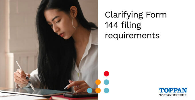 Clarifying Form 144 Filing Requirements
