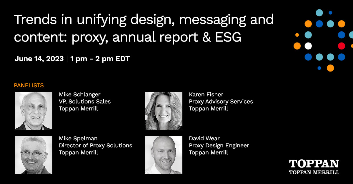 Toppan Merrill Webinar: Trends in unifying design...