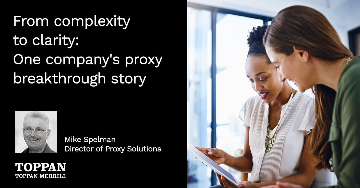 From complexity to clarity: One company's proxy breakthrough sotry