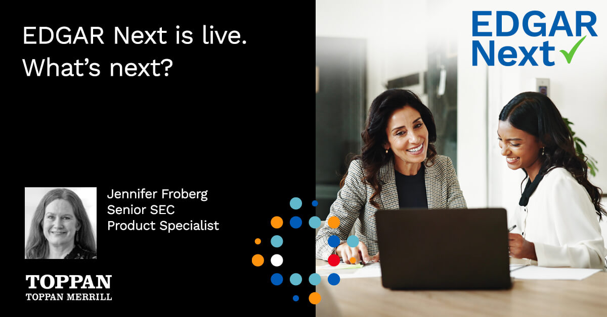 EDGAR Next is live. What's next?