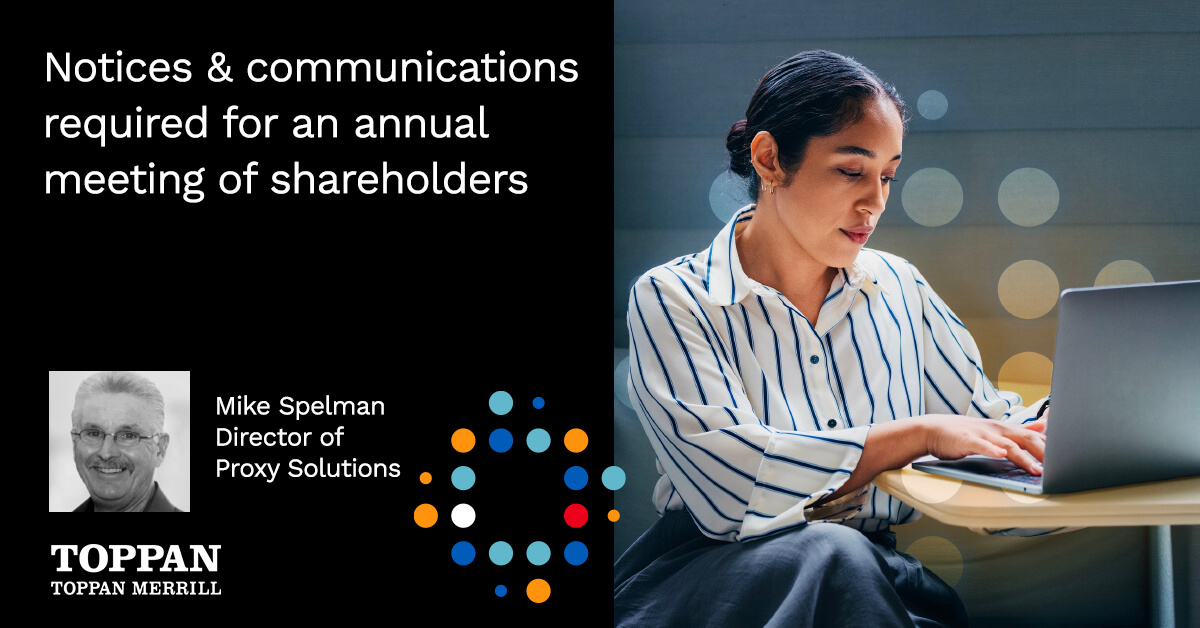 Notices & communications required for an annual meeting of shareholders blog image