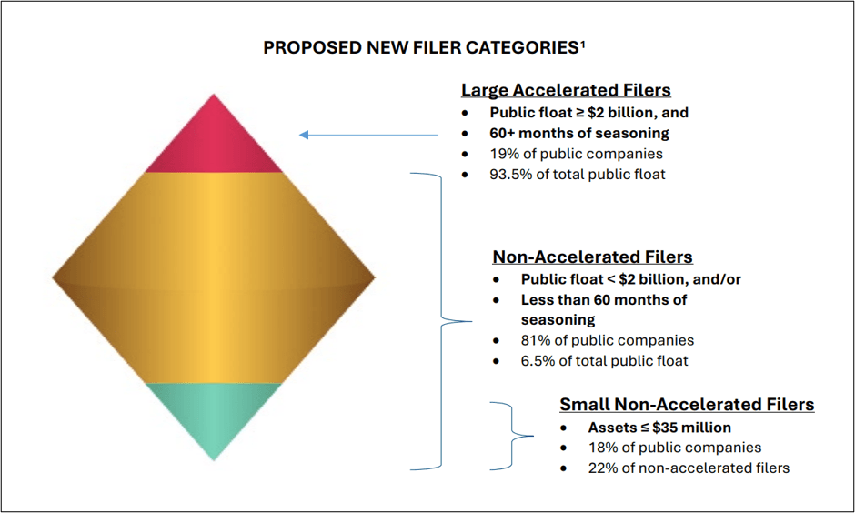 SEC infographic of proposed new filer categories